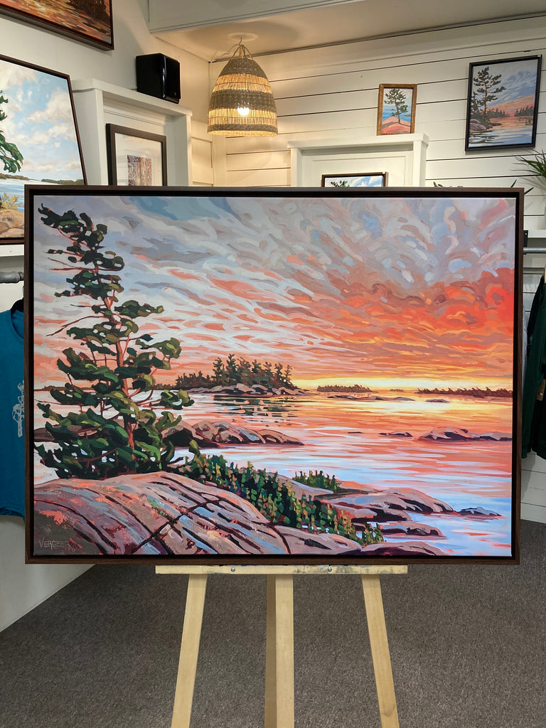 Sunset Near Rocko Island 3 Framed Canvas Print - 30x40