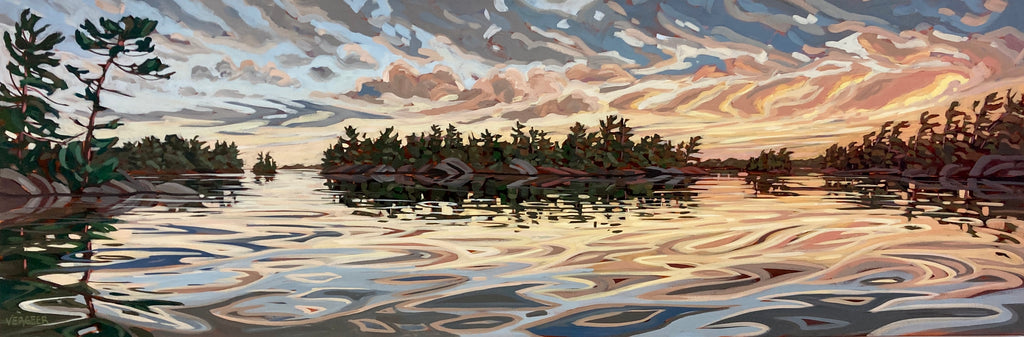 Sunset Near Sleeth Island 17 - 24x72