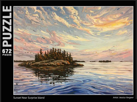 Sunset Near Surprise Island *70 Piece* Premium Puzzle (18x24.5) *LARGE FORMAT PIECES*