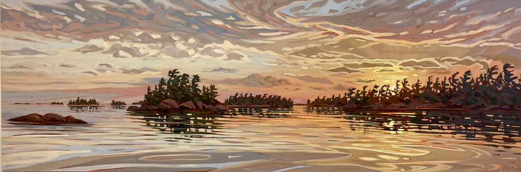 Sunset Near Bayview Island 6 - 24x72