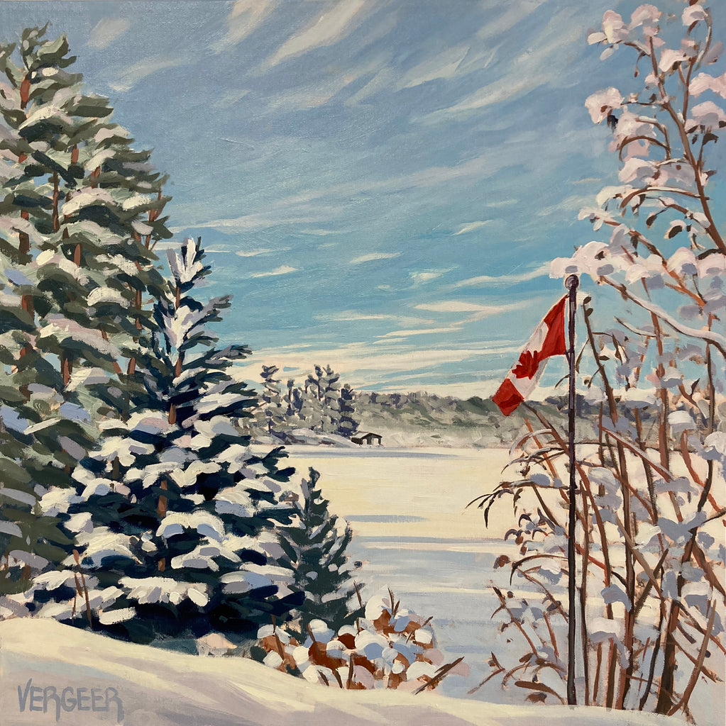 Fairy Lake Winter Shoreline - 20x20