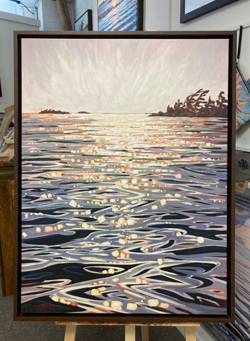 Near Oak Island Framed Canvas Print