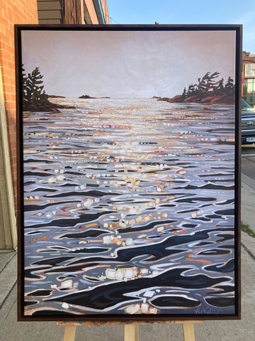 Near Oak Island 2 Framed Canvas Print - 30x40 (Pickup Only)