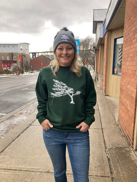 Paris Crew Neck Sweatshirt - Killbear Windswept in Bottle Green