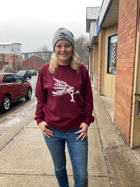 Paris Crew Neck Sweatshirt - Killbear Windswept in Cranberry