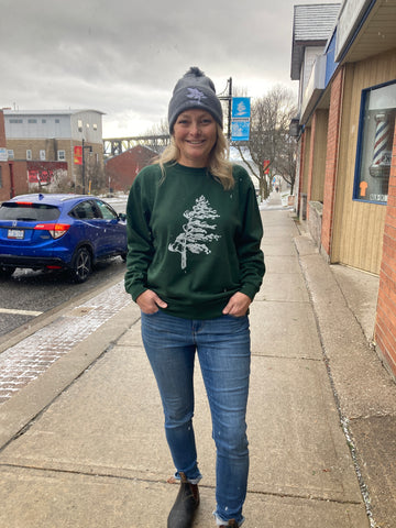 Paris Crew Neck Sweatshirt - Wreck Island Windswept in Bottle Green