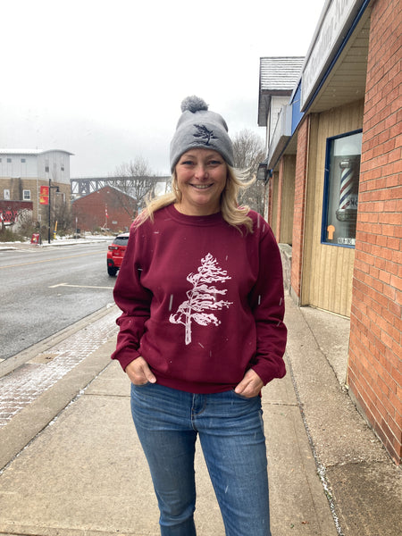 Paris Crew Neck Sweatshirt - Wreck Island Windswept in Cranberry