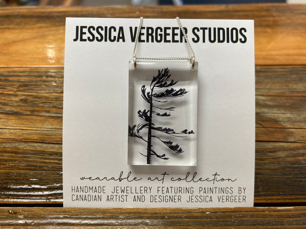 Franklin Island Windswept Clear Pendant with Sterling Silver Chain