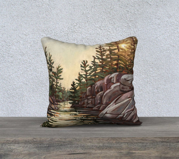 Pointe au Baril Hole in the Wall 18x18 Cotton Canvas Throw Pillow