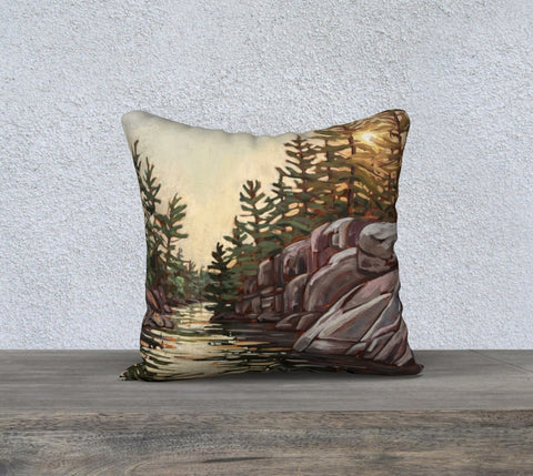 Pointe au Baril Hole in the Wall 18x18 Cotton Canvas Throw Pillow