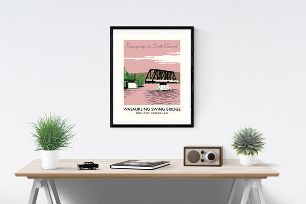 Wasauksing Swing Bridge Poster