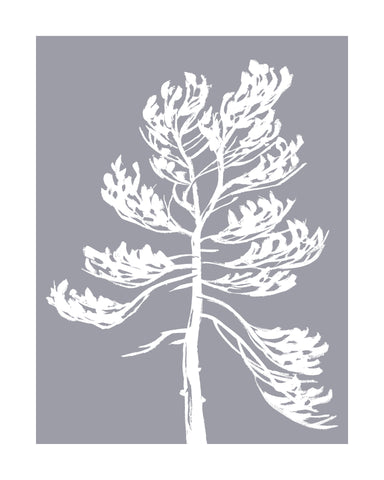 Killbear Provincial Park Windswept 2 Hand-Screened Tree Poster in Warm Grey