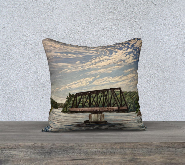 Wasauksing Swing Bridge 18x18 Cotton Canvas Throw Pillow