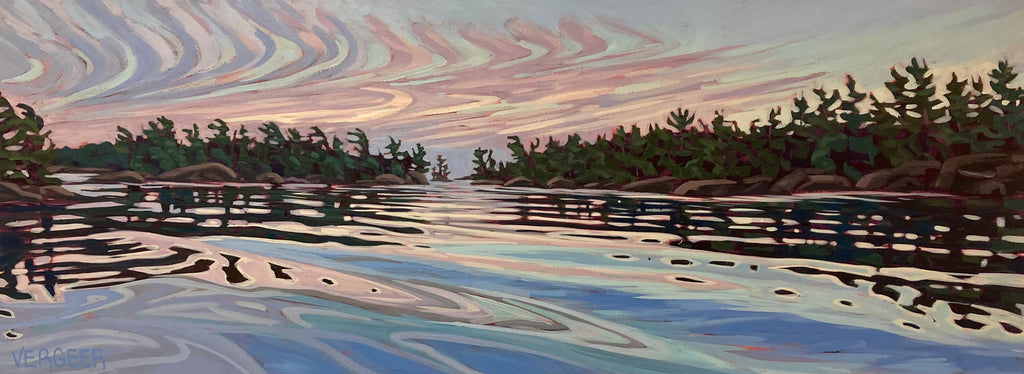 Sunset Near Schade Island - 18x48
