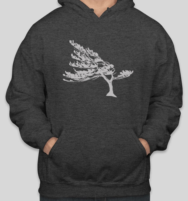 Kilbear Windswept Unisex Hoodie in Dark Heather Grey