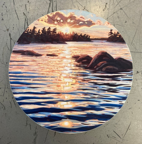 Morgan Islands Sunset Ceramic Art Coaster