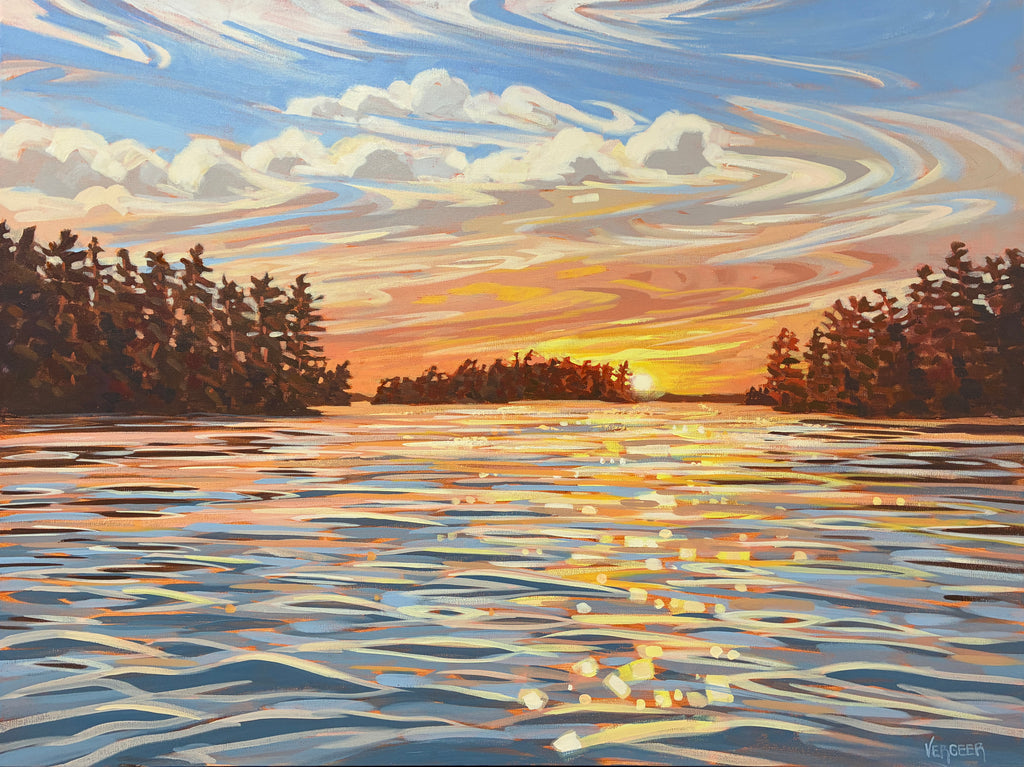 Sunset Near Chiefs Island - 30x40