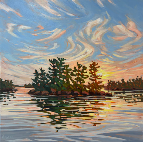 Sunset Near Westbank Island  - 30x30