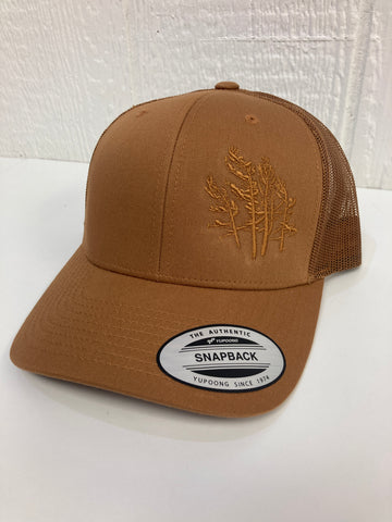 Killbear Trees Embroidered Trucker Hat, Caramel