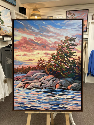 Wall Island Sunset 5 Framed Canvas Print - 40x30