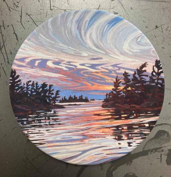 Long Sault Sunset 5 Ceramic Art Coaster