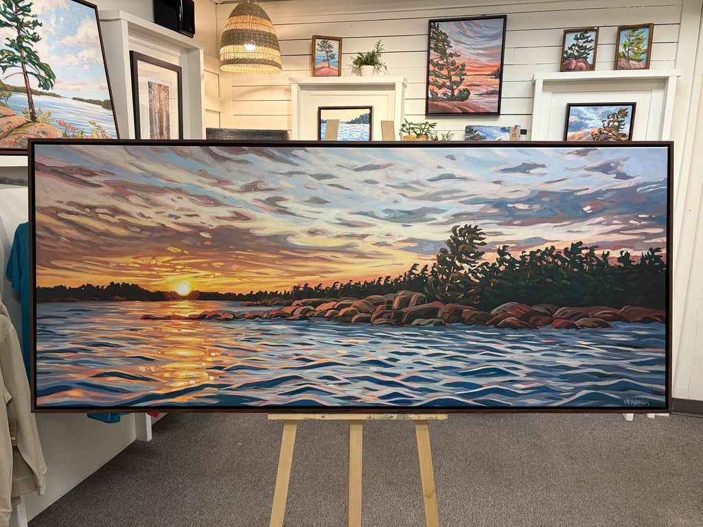 Wall Island Sunset 4 Series Framed Canvas Print - 30x72