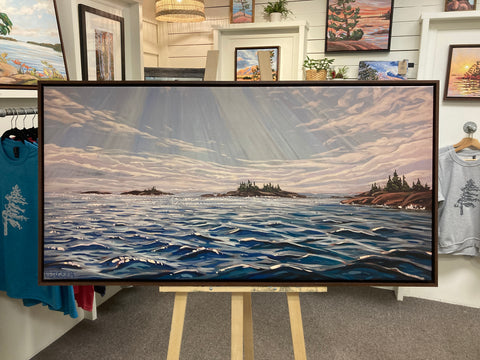 Umbrella Islands 17 Framed Canvas Print - 24x48