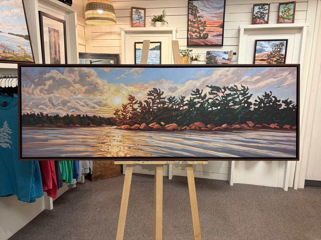 Freedom Island Sunrise Framed Canvas Print - 20x60