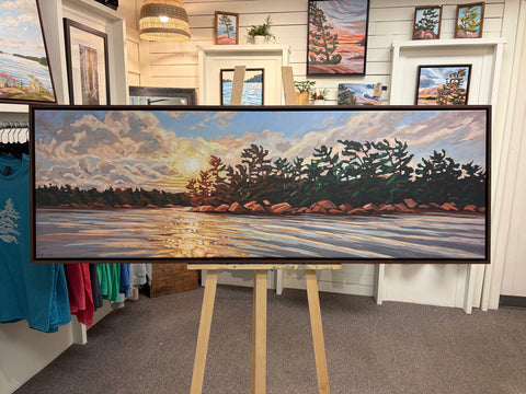 Freedom Island Sunrise Framed Canvas Print - 20x60