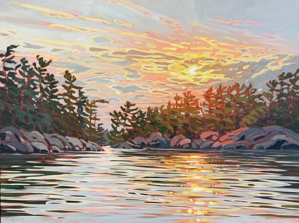 Sunset Near Beulah Island 2 - 36x48