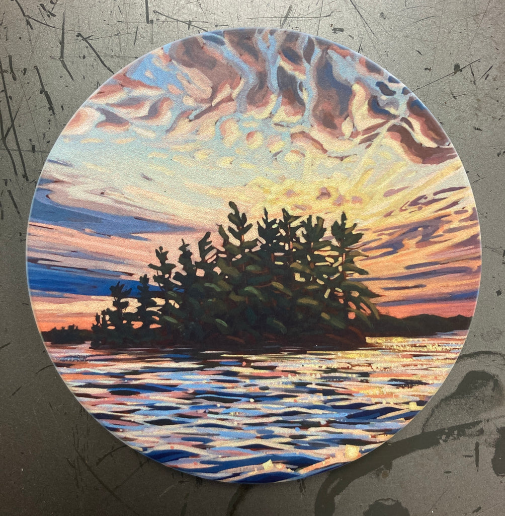 Lake Joseph Christmas Island Sunset Ceramic Art Coaster