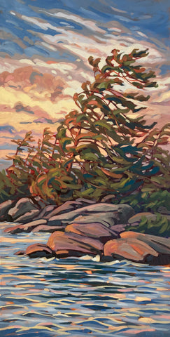 Wall Island Sunset 7 - 48x24