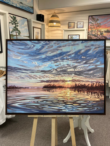 Sunset Near Sister Rock 10 Framed Canvas Print - 30x40