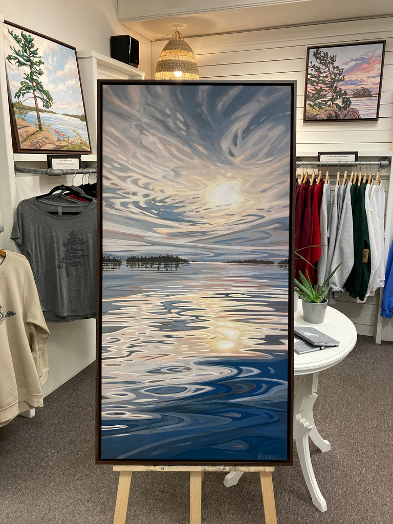 Sunset Near Gauge Islands Framed Canvas Print - 48x24