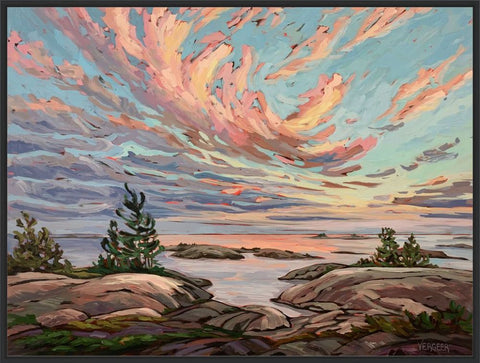 Cunningham Island Framed Canvas Print - 30x40