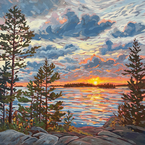 Granite Island Sunset 3 - 48x48