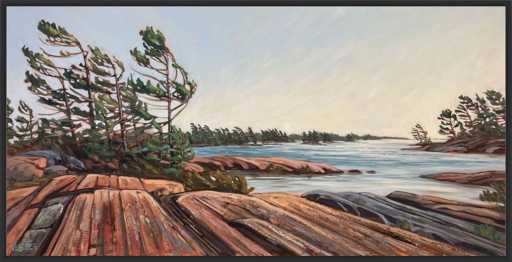 Franklin Island Series 2 Framed Canvas Print - 24x48