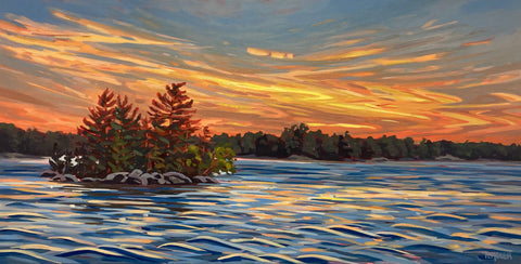 Lake Muskoka Sunset Near Greavette Island - 24x48