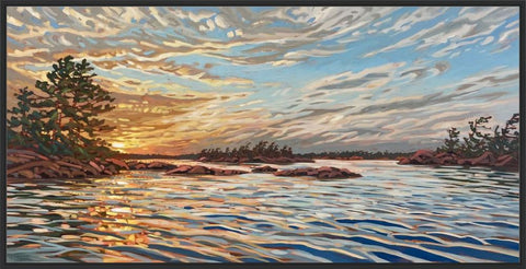 Granite Island Sunset 2 Framed Canvas Print - 24x48