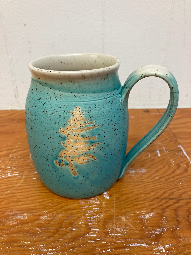 Northwinds Pottery X Jessica Vergeer Studios collaboration mug in Turquoise