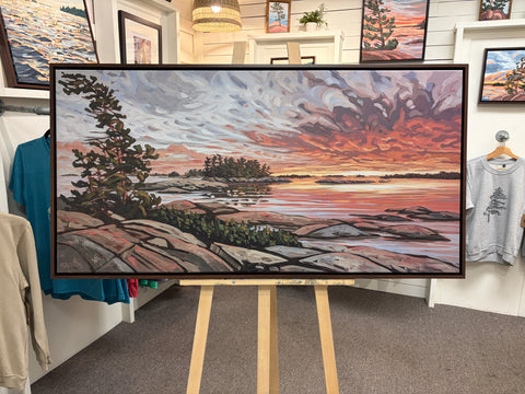Sunset Near Rocko Island Framed Canvas Print - 24x48