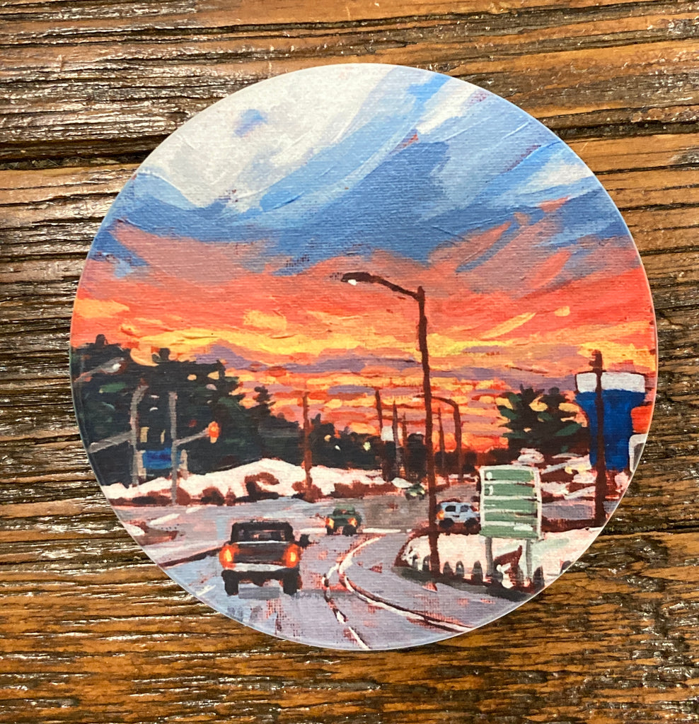 South End Sunset 2 Ceramic Art Coaster