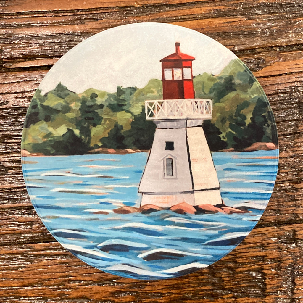 Lake Rosseau Lighthouse Ceramic Art Coaster