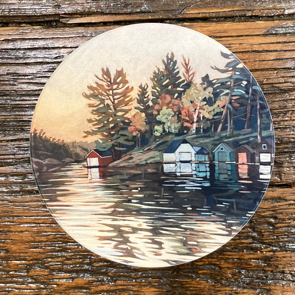 Rosseau Bay Sunset Ceramic Art Coaster