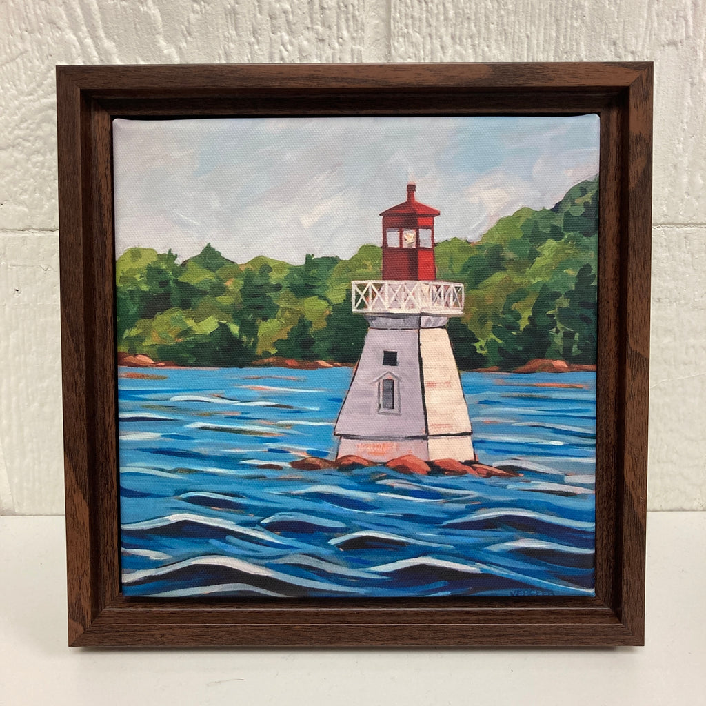 Lake Rosseau Lighthouse Limited Edition 8x8 Framed Canvas Print