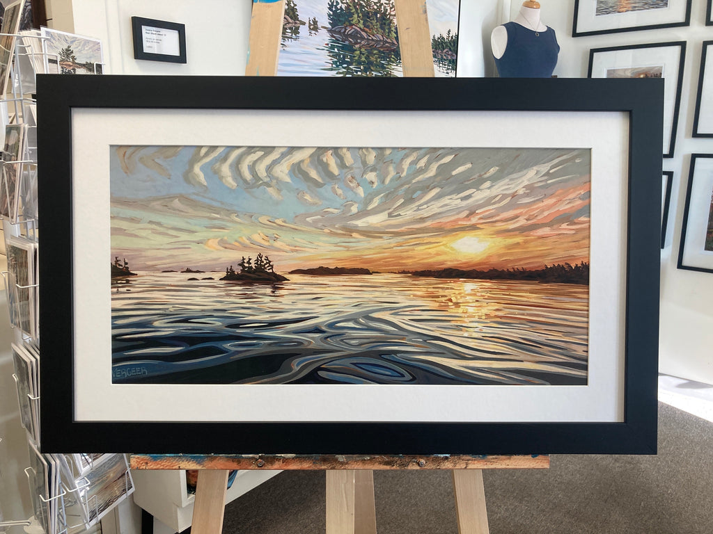 Sunset Near Sugar Island Framed Fine Art Print (Pickup Only)