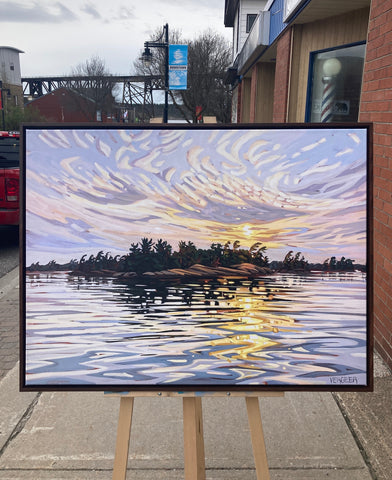 Sturgeon Bay Sunset Framed Canvas Print - 30x40 (Pickup Only)