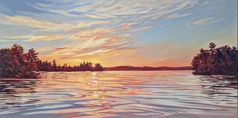 Lake Joseph Sunset 3 - 36x72