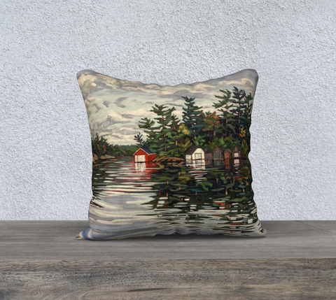 Rosseau Bay 2 18x18 Cotton Canvas Throw Pillow