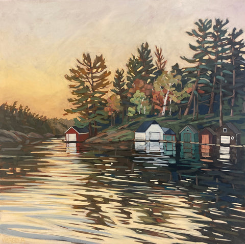 Rosseau Bay Sunset Limited Edition 8x8 Framed Canvas Print (RLC Fundraiser)